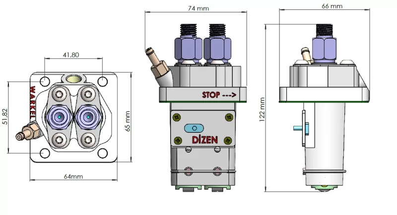 Kubota Z482 Dizel Motor Uyumlu DİZEN MOTOR TR-ERB Yakıt Enjeksiyon Pompası